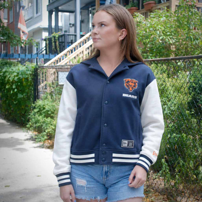 Chicago Bears New Era Women's Classic Button Down Bomber Jacket