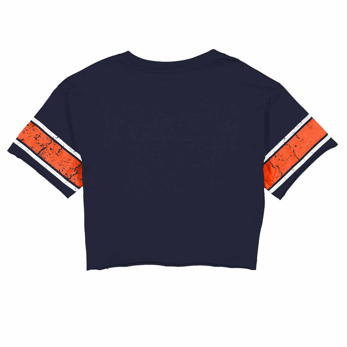 Chicago Bears New Era Women's Stretch Script Boxy Crop Top Tee Shirt