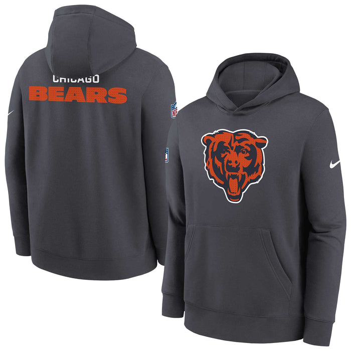 Chicago Bears Nike Youth 2025 Sideline On Field Hooded Sweatshirt