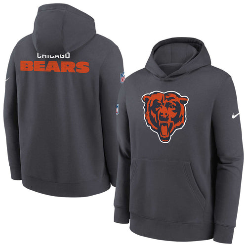 Chicago Bears Nike Youth 2025 Sideline On Field Hooded Sweatshirt