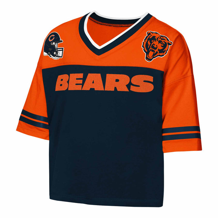 Chicago Bears Youth Gridiron Goddess Short Sleeve Jersey Top