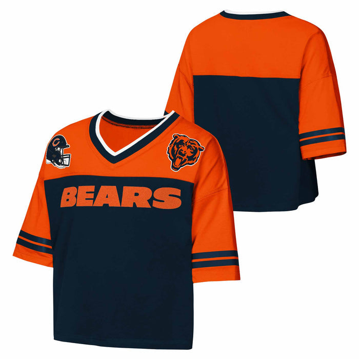 Chicago Bears Youth Gridiron Goddess Short Sleeve Jersey Top