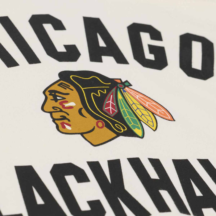 Chicago Blackhawks Mitchell And Ness Womens Retro Roots Boxy Yoke Crop Top Tee Shirt