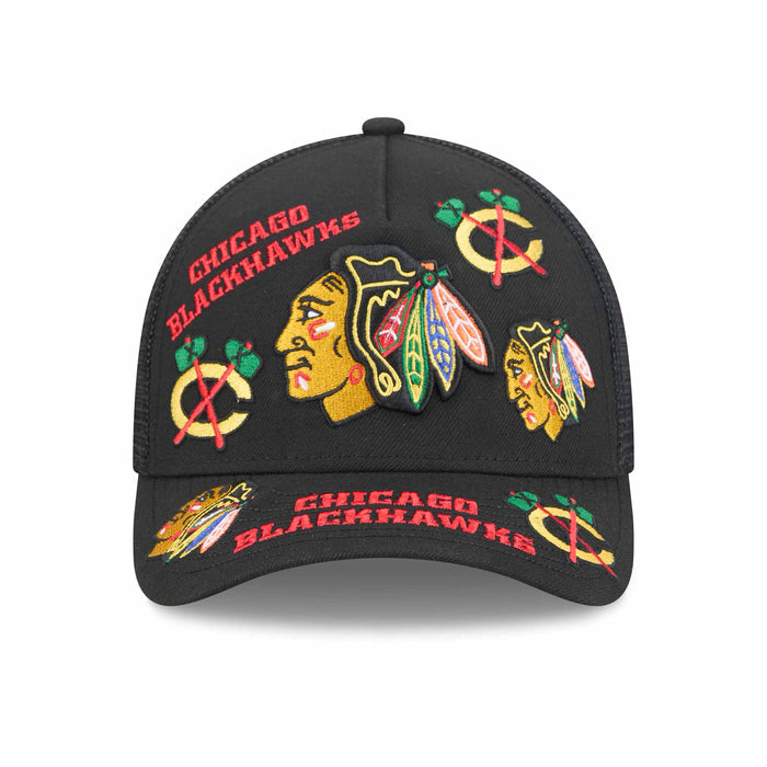 Chicago Blackhawks New Era Retro 9FORTY All Over Snapback Adjustable Cap
