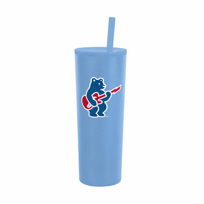Chicago Cubs 30oz Baby Blue Alt 2 Rock Bear Logo Straw Tumbler