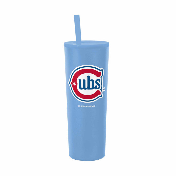 Chicago Cubs 30oz Baby Blue Alt 2 Rock Bear Logo Straw Tumbler