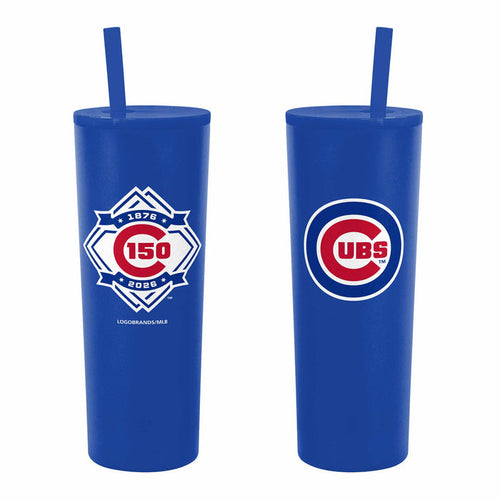 Chicago Cubs 30oz Royal Bullseye 150 Year Logo Straw Tumbler