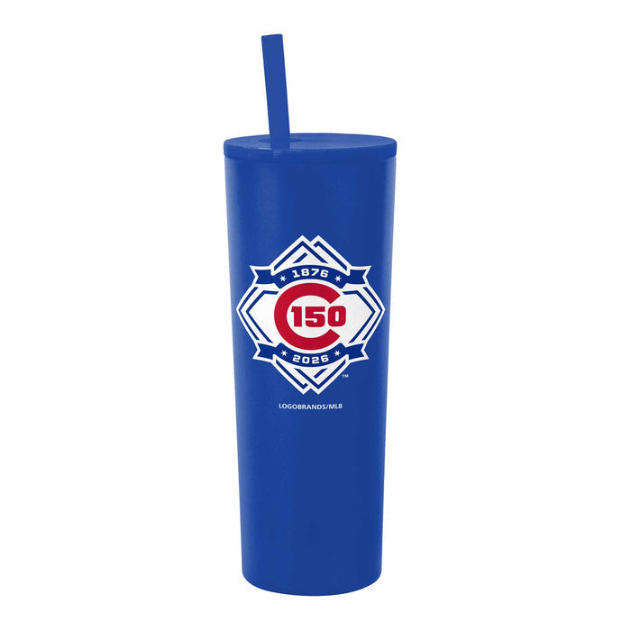 Chicago Cubs 30oz Royal Bullseye 150 Year Logo Straw Tumbler