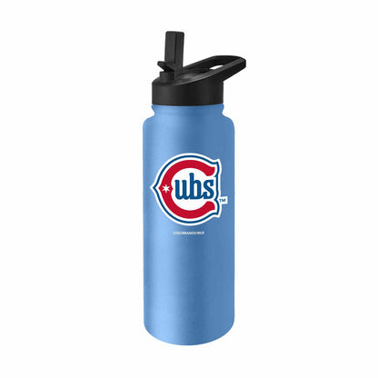 Chicago Cubs 34oz Baby Blue Alt 2 Rock Bear Logo Quencher Bottle