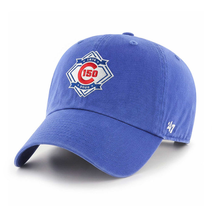 Chicago Cubs 47 Brand 150 Anniversary Logo Royal Blue Adjustable Clean Up Cap