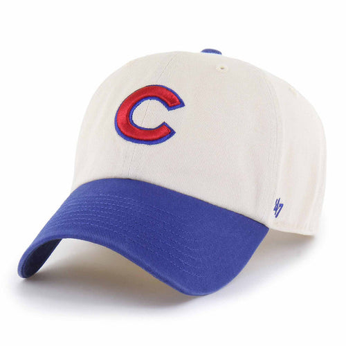 Chicago Cubs 47 Brand Natural Two Tone "C" Clean Up Adjustable Cap