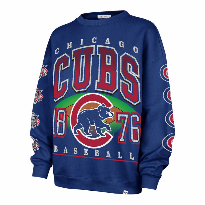 Chicago Cubs 47 Brand Women's Go Big Oversized Crewneck Sweatshirt
