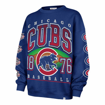 Chicago Cubs 47 Brand Women's Go Big Oversized Crewneck Sweatshirt