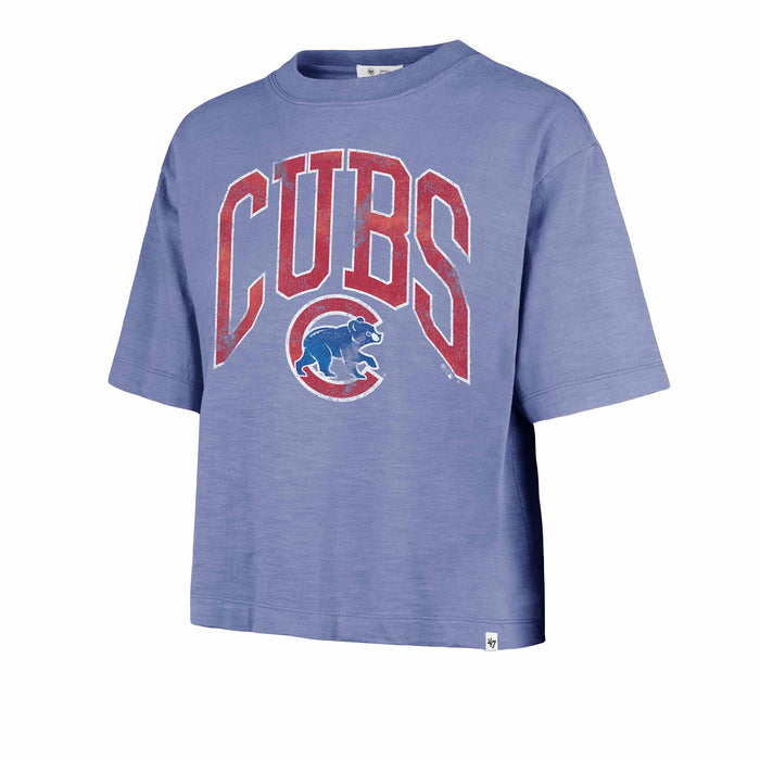 Chicago Cubs 47 Brand Women's Mindi Heavy Slub Crop Short Sleeve T Shirt