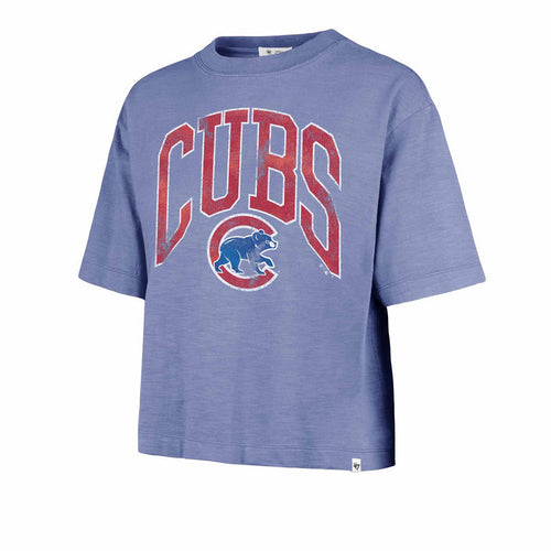 Chicago Cubs 47 Brand Women's Mindi Heavy Slub Crop Short Sleeve T Shirt