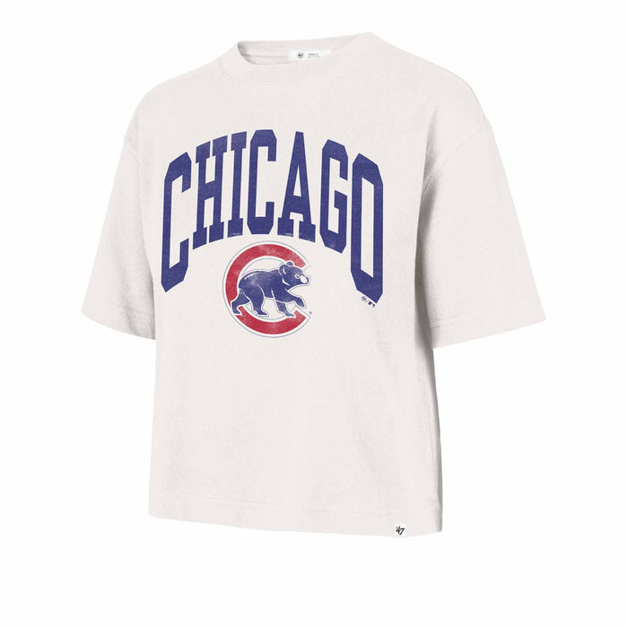 Chicago Cubs 47 Brand Women's Shale Reed City Short Sleeve T Shirt