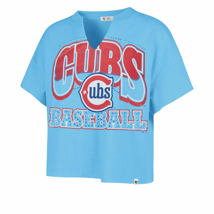Chicago Cubs 47 Brand Women's Win Big Notch Short Sleeve T Shirt