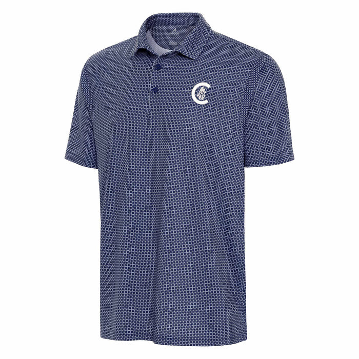 Chicago Cubs Antigua 1911 Trellis Navy/White Polo Tee Shirt