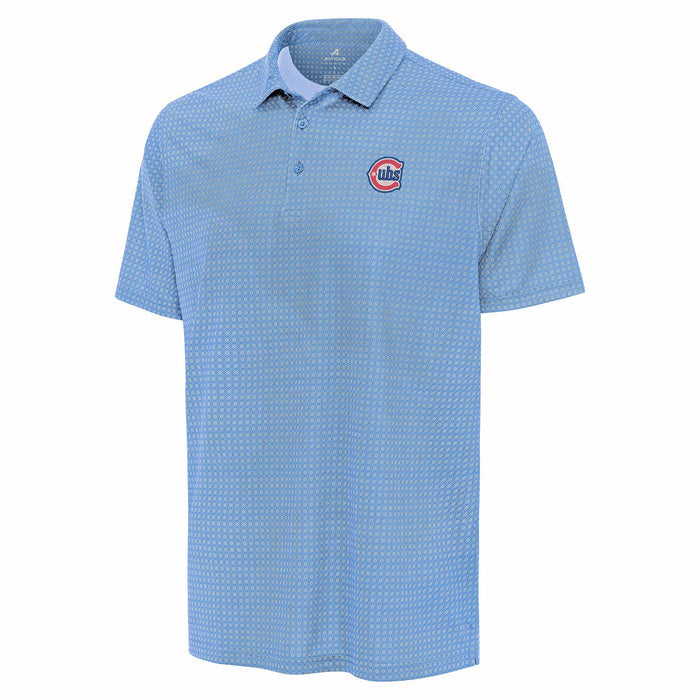Chicago Cubs Antigua Columbia Blues Alternate Mosiac Polo
