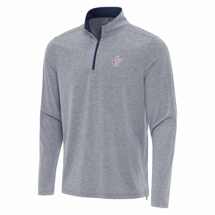 Chicago Cubs Antigua Navy Rock Bear Changeover Quarter Zip Shirt