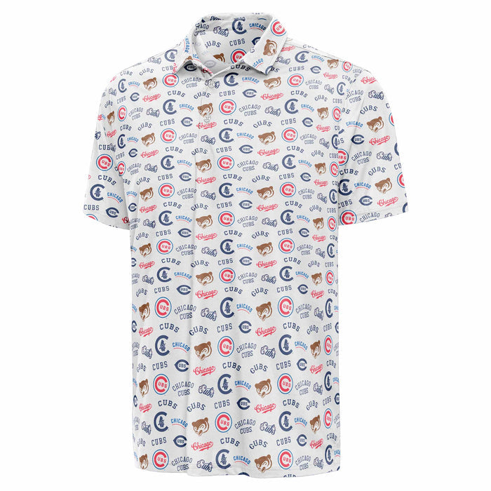 Chicago Cubs Antigua White Cooperstown Polo