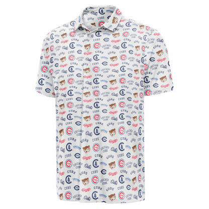 Chicago Cubs Antigua White Cooperstown Polo