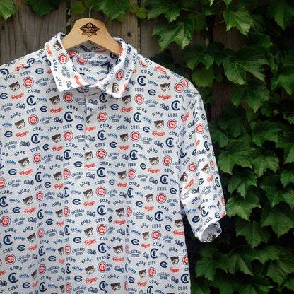 Chicago Cubs Antigua White Cooperstown Polo