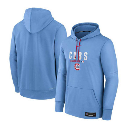 Chicago Cubs Nike Authentic On Field Alternate Blues Therma Fleece Hooded Sweatshirt
