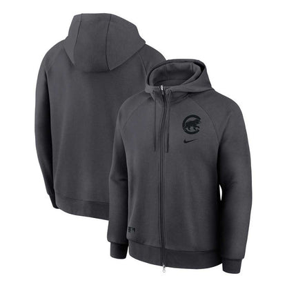 Chicago Cubs Nike Authentic On Field DRI-FIT Walking Bear Black Full Zip Hooded Sweatshirt