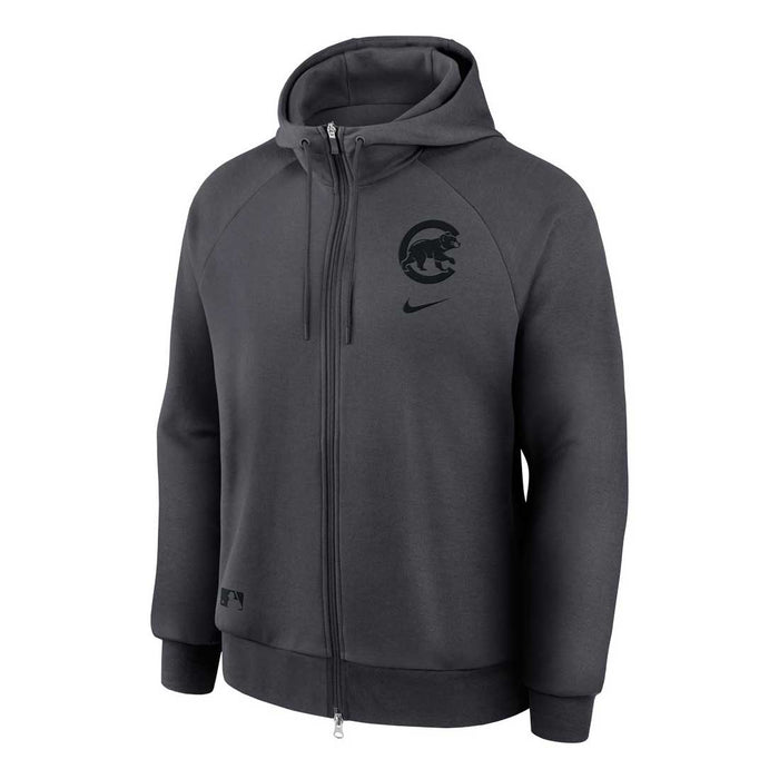 Chicago Cubs Nike Authentic On Field DRI-FIT Walking Bear Black Full Zip Hooded Sweatshirt