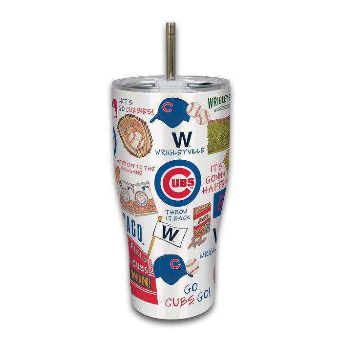 Chicago Cubs Collage 30oz Straw Tumbler