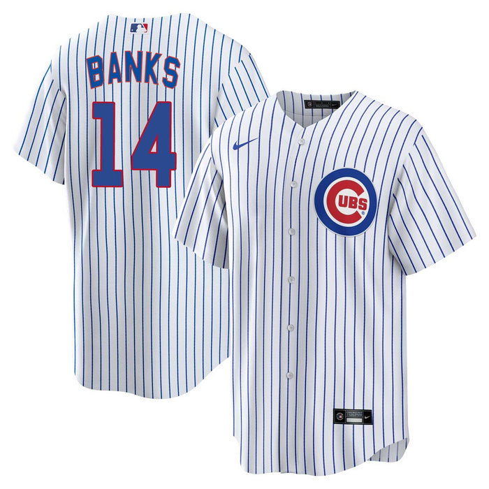 Chicago Cubs Ernie Banks Youth Nike Home Baseline Jersey With Authentic Lettering