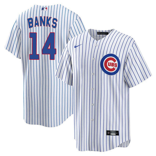 Chicago Cubs Ernie Banks Youth Nike Home Baseline Jersey With Authentic Lettering