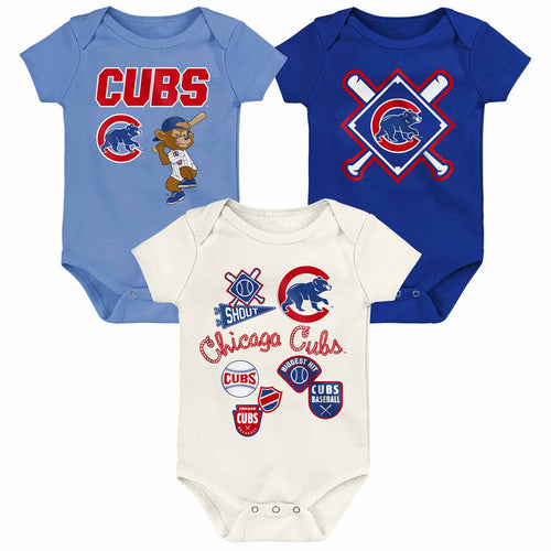 Chicago Cubs Infant 3 Pack Creeper Set