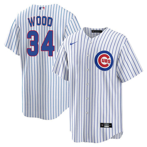 Chicago Cubs Kerry Wood Youth Nike Home Baseline Jersey With Authentic Lettering