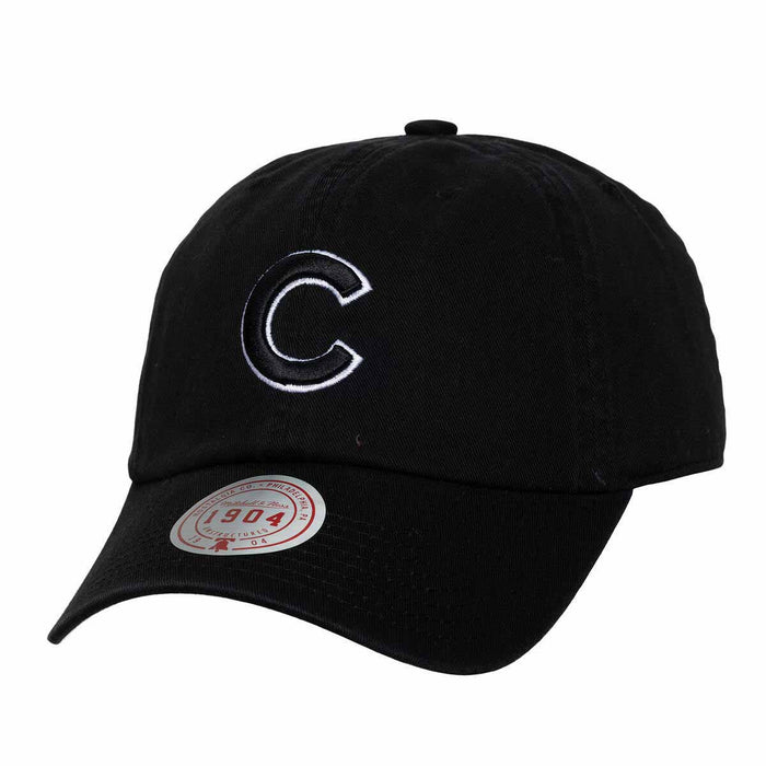 Chicago Cubs Mitchell And Ness Black On Black Adjustable Cap