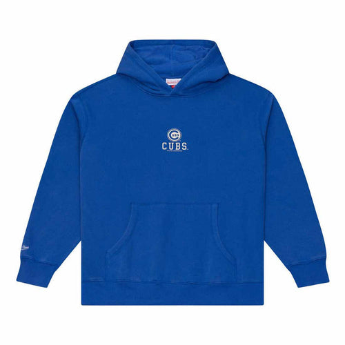 Chicago Cubs Mitchell And Ness Essentials Fleece Royal Blue Hooded Sweatshirt