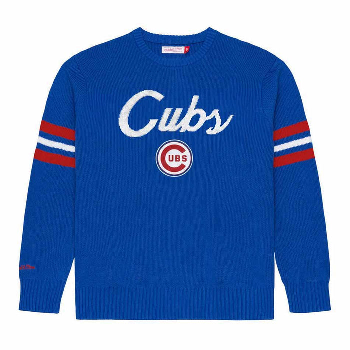 Chicago Cubs Mitchell And Ness Essentials Head Coach Crew Neck Sweater
