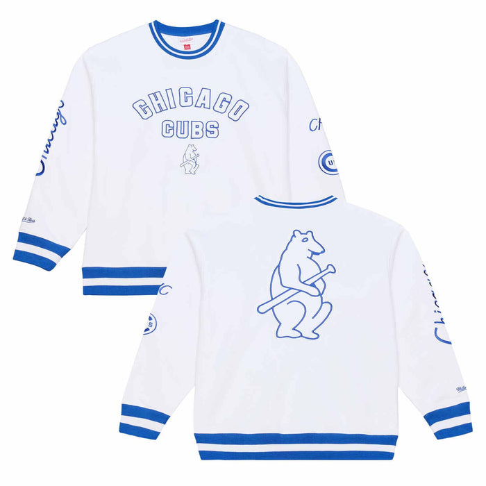 Chicago Cubs Mitchell & Ness Arctic White Crewneck Sweatshirt