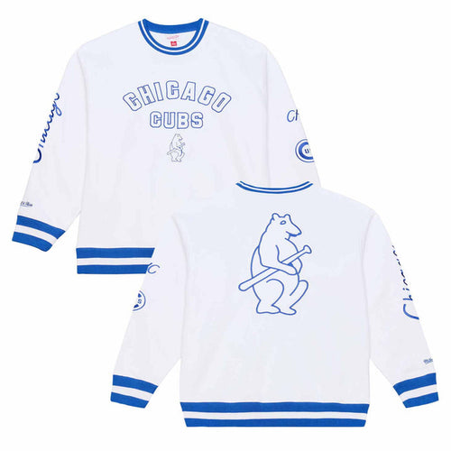 Chicago Cubs Mitchell & Ness Arctic White Crewneck Sweatshirt