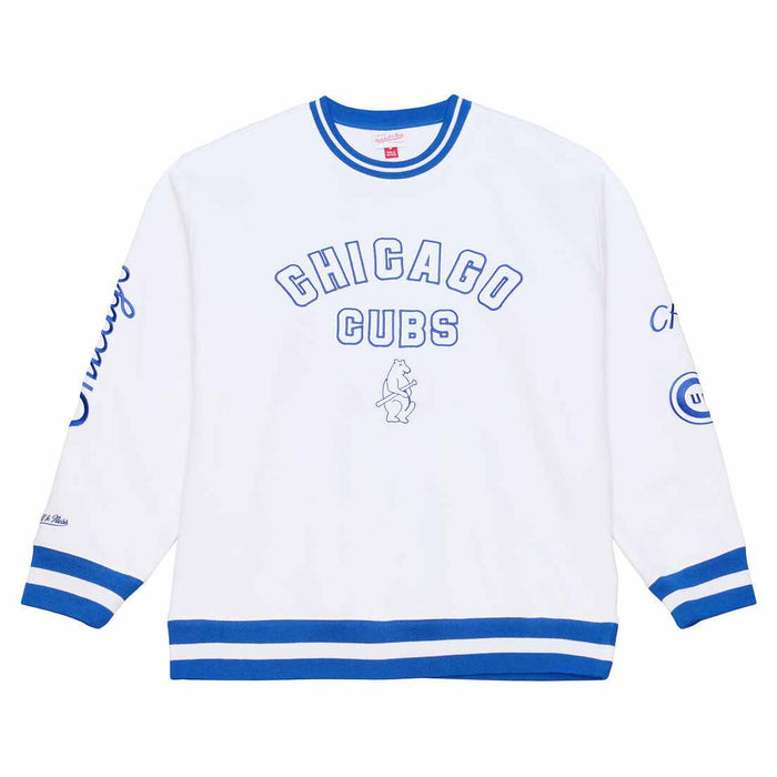 Chicago Cubs Mitchell & Ness Arctic White Crewneck Sweatshirt