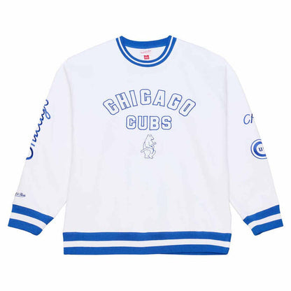 Chicago Cubs Mitchell & Ness Arctic White Crewneck Sweatshirt