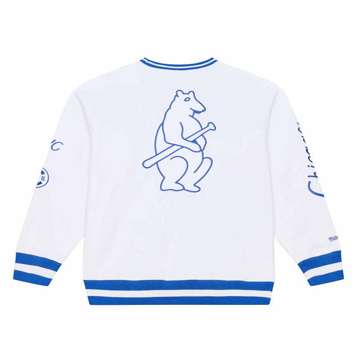 Chicago Cubs Mitchell & Ness Arctic White Crewneck Sweatshirt