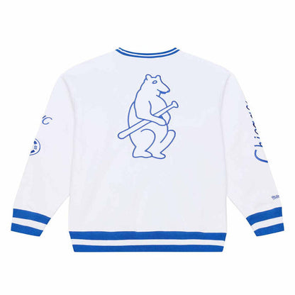 Chicago Cubs Mitchell & Ness Arctic White Crewneck Sweatshirt