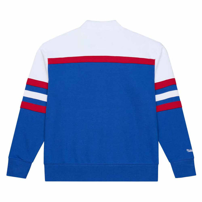 Chicago Cubs Mitchell & Ness Team Color Head Coach Quarter Zip Sweatshirt