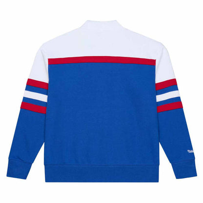 Chicago Cubs Mitchell & Ness Team Color Head Coach Quarter Zip Sweatshirt
