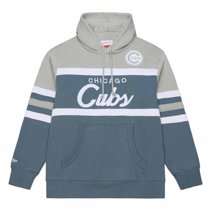 Chicago Cubs Mitchell & Ness Thunderstorm Head Coach Hooded Sweatshirt