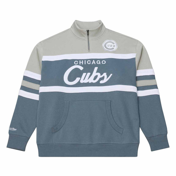 Chicago Cubs Mitchell & Ness Thunderstorm Head Coach Quarter Zip Sweatshirt