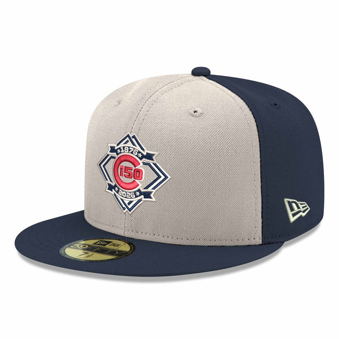 Chicago Cubs New Era 150 Year Navy Chrome 59FIFTY Fitted Cap