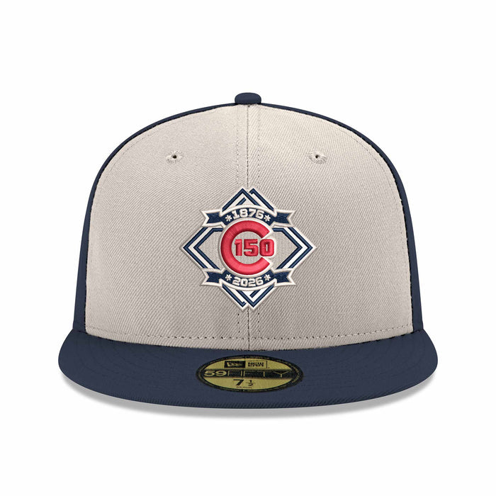 Chicago Cubs New Era 150 Year Navy Chrome 59FIFTY Fitted Cap